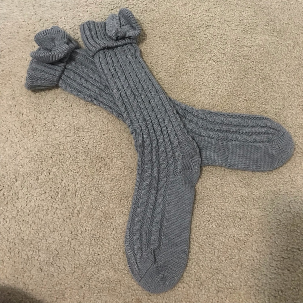 Thigh high bow boot socks